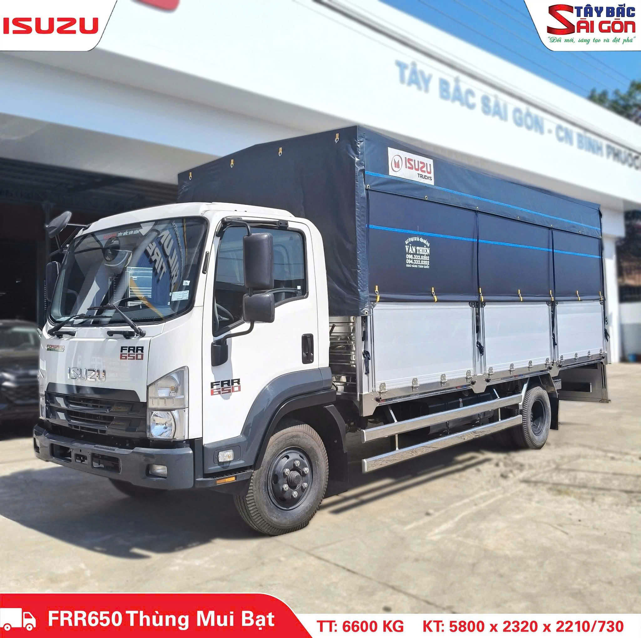 ►  XE SẴN GIAO NGAY ♦  ISUZU FRR650 MUI BẠT BỮNG NHÔM
